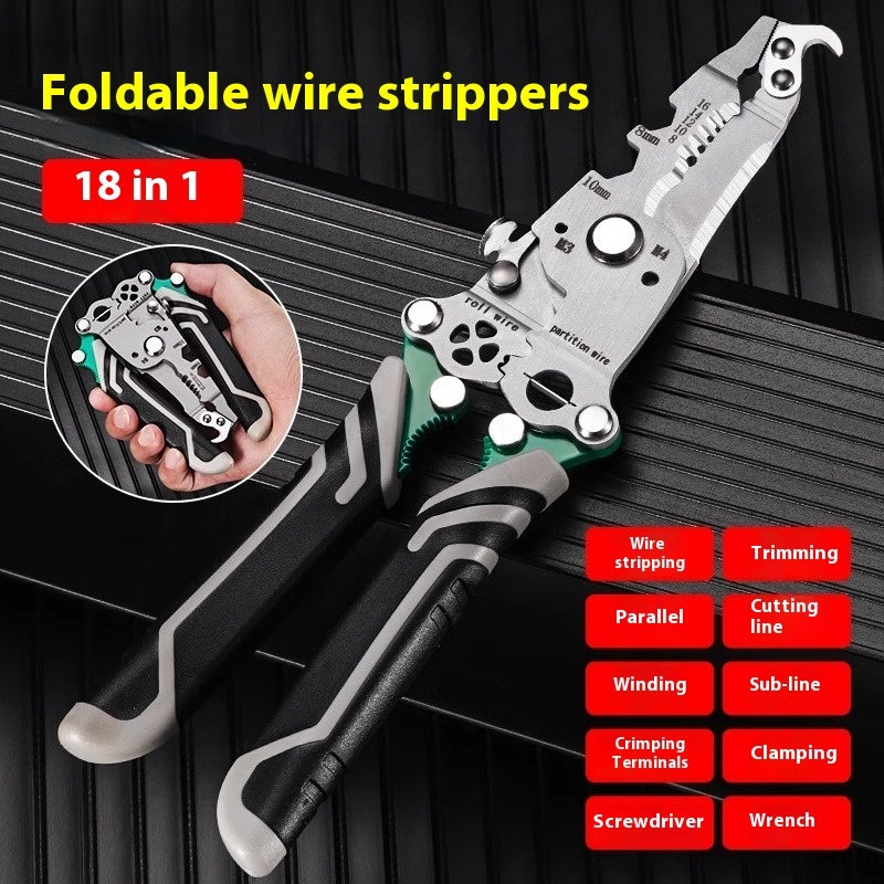 Folding Multifunctional Wire Stripper Pliers Tool