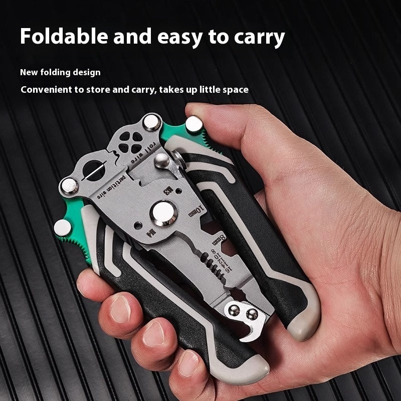 Folding Multifunctional Wire Stripper Pliers Tool